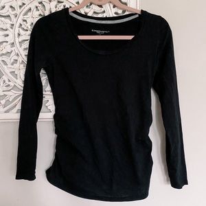 Black Maternity Basic Long Sleeve Shirt